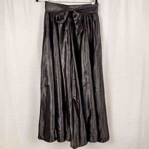 Cato’s Sweeping Satin Maxi Skirt - Size Large - Tie Front - Black - Never Worn
